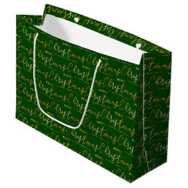 Green and Gold Merry Christmas Word Art