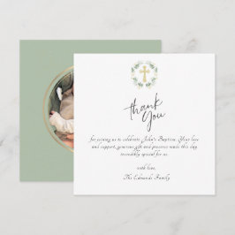 Green and Gold Minimalist Baptism Tack Kort