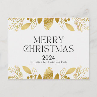 Green and golden Festive Christmas Thank You Card  Helg Vykort