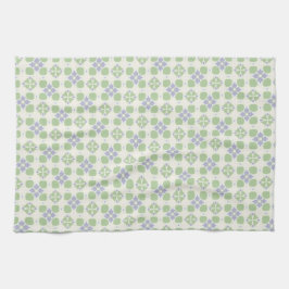 Green and Lavender Floral Tile Seamless Pattern Kökshandduk