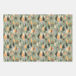 Green and Orange Fun Christmas Forest Village