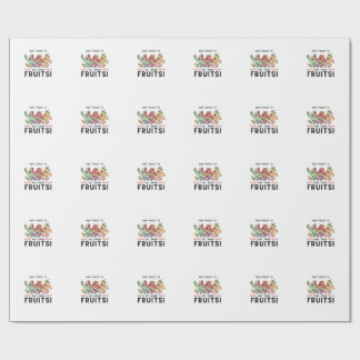 Green and Orange Groovy Fruits Wrapping Paper Presentpapper