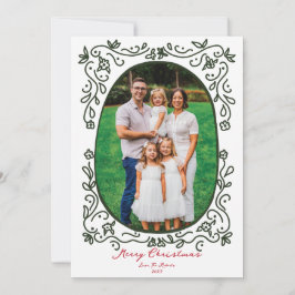 Green and Red Hand Drawn Illustrated Doodle Photo Julkort