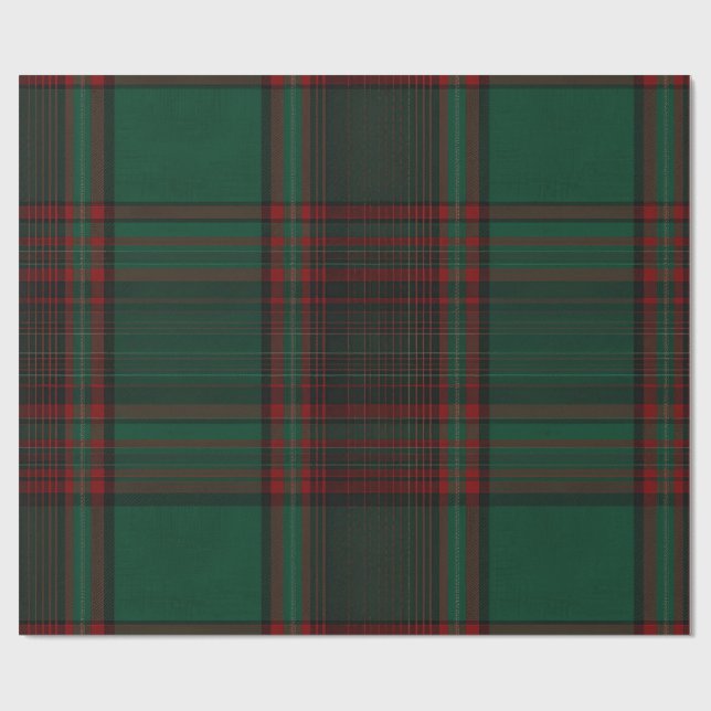 Green and Red Plaid Holiday Wrapping Paper Presentpapper (Platt)