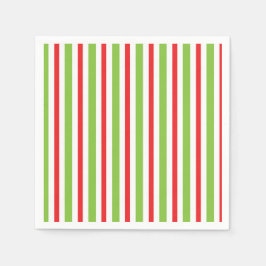 Green and Red Stripes Napkin Christmas Stripped Pappersservett