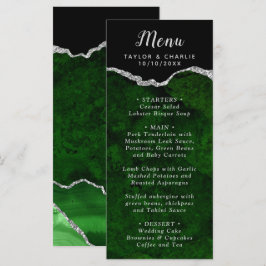 Green and Silver Agate Marble Wedding Meny