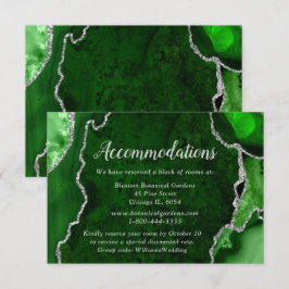 Green and Silver Agate Wedding Accommodations Tilläggskort