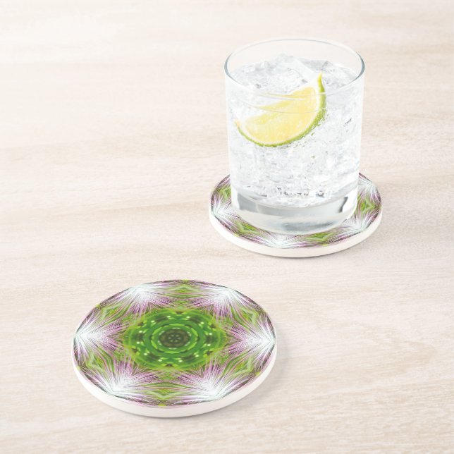 GREEN AND WHITE ABSTRACT DRAWING. SAMER BRASIL. 2 UNDERLÄGG (Sidan)