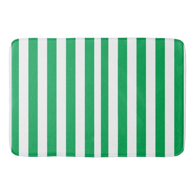 Green and White Cabana Stripes  Badrumsmatta (Framsidan)
