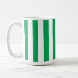 Green and White Cabana Stripes  Kaffemugg