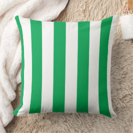Green and White Cabana Stripes  Kudde