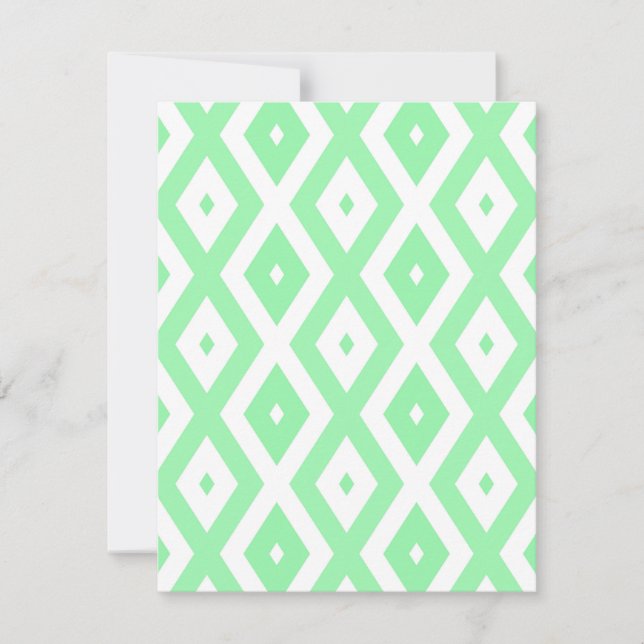 Green and white diamond pattern OSA kort (Framsida)