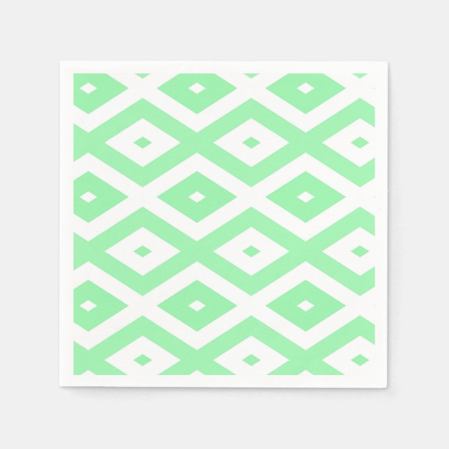 Green and white diamond pattern pappersservett (Framsidan)