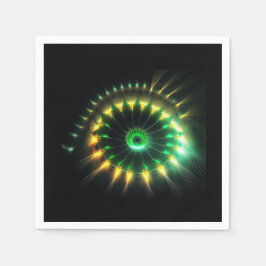 Green And Yellow Jet Pinwheel Fractal Pappersservett