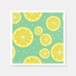 Green and Yellow Lemon Slice Pattern Pappersservett