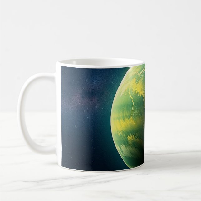 Green and Yellow Planet Kaffemugg (Vänster)
