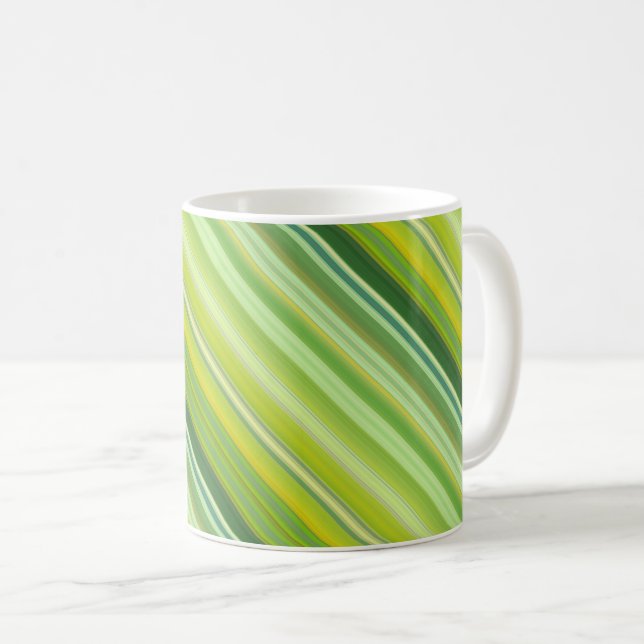 Green and Yellow stripes Kaffemugg (Framsida höger)