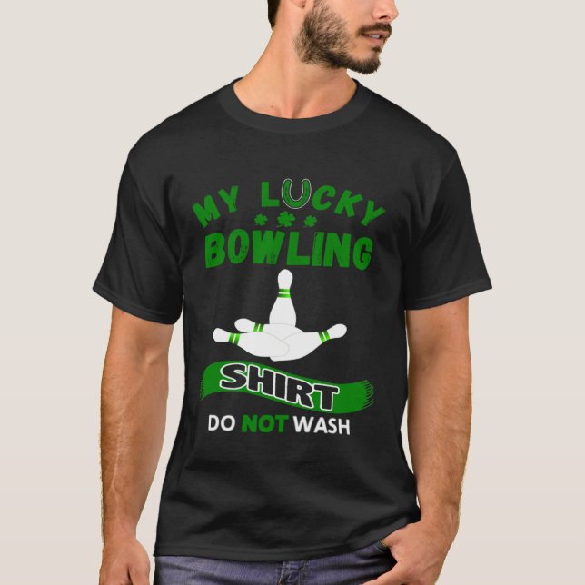 Green Art Graphics My Lucky Bowlin St Patricks Day T Shirt (Framsida)
