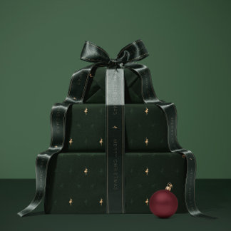 Green ballerina and reindeer wrapping paper presentpapper
