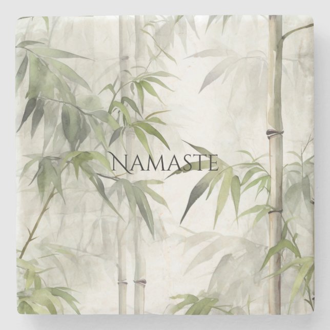 Green Bamboo Mindfulness Yoga Stenunderlägg (Framsidan)