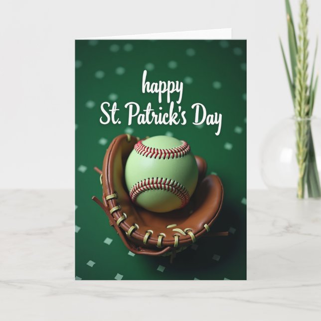 Green Baseball Pattern Card Kort (Framsida)