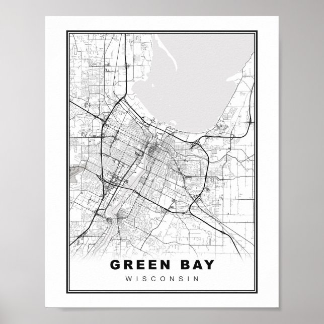 Green Bay-karta Poster (Framsidan)