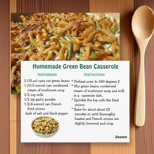 Green Bean Casserole Recipe Vykort (Skapare uppladdad)