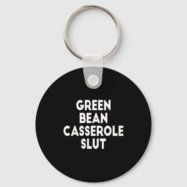 Green Bean Cerole Irreverent Funny Adult Humor S  Nyckelring (Framsida)