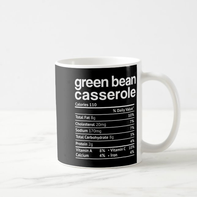 Green Bean Cerole Nutrition Facts Funny Thanksg  Kaffemugg (Höger)