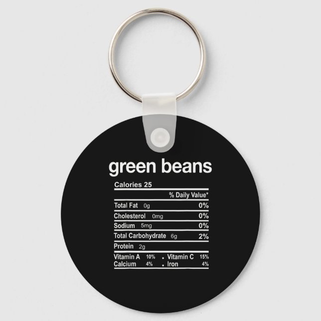 Green Beans Nutrition Facts Funny Thanksgiving Chr Nyckelring (Framsida)