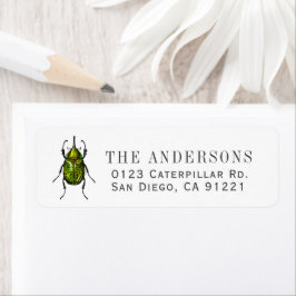 Green Beetle Return Address Returadress Etikett