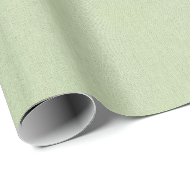 Green Beige Linen Mimic Fabric Texture Presentpapper (Rullad Hörn)