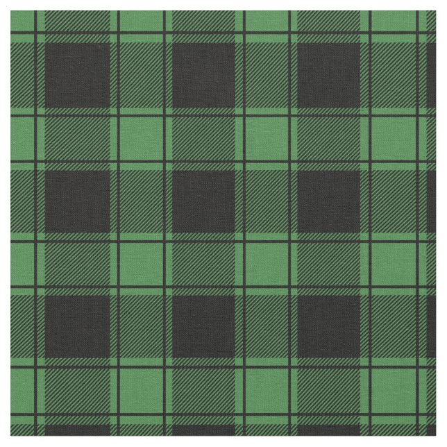 Green & Black Buffalo Plaid Tyg (Närbild)