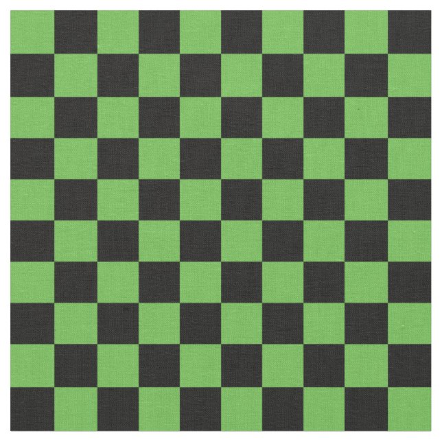 Green & Black Checkerboard Tyg (Närbild)