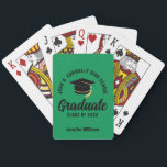 Green Black Graduate Custom Graduation Casinokort<br><div class="desc">This modern green and black custom senior graduate playing cards deck features classy typography of your high school or college name for the class of 2026. Customize with your graduating year under the chic handwritten script and grad cap for a great personalized graduation party favor.</div>