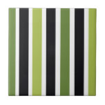 Green Black Stripes Kakelplatta<br><div class="desc">Green Black Stripes ceramic tile original design by Nisha Prabhu. Enhance your home decor with our stunning Green Black Stripes Ceramic Tile! This beautifully designed tile features bold green and black stripes, making it a perfect statement piece for any space. Whether you’re using it as a decorative accent in your...</div>