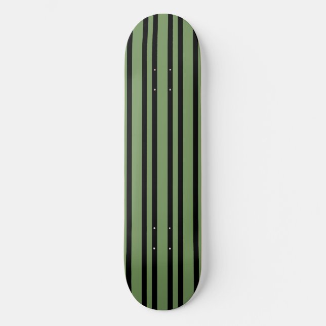 Green Black Stripes Pattern Mini Skateboard Bräda 18,5 Cm (Framsida)