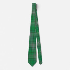 Green Black White Plaid Classic Neck Tie Slips