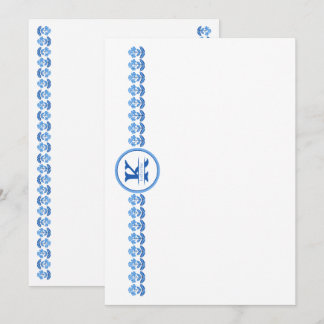 Green Block Print Daisy Card Tack Kort