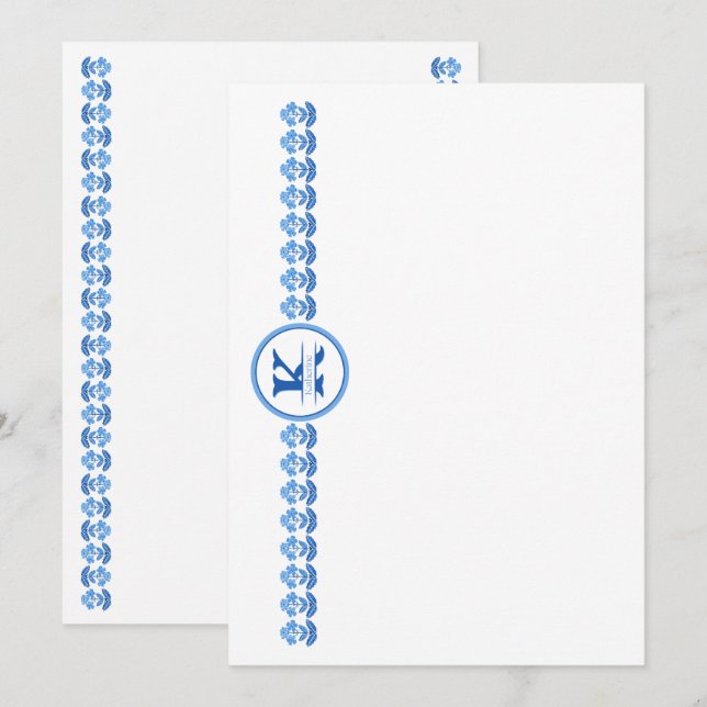 Green Block Print Daisy Card Tack Kort (Fram/baksida)