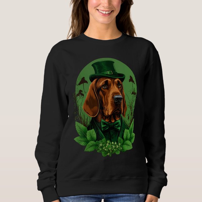 Green Bloodhound shamrock on St Patricks Day Blood T Shirt (Framsida)