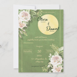 Green Blossom Engagement & Wedding Invitation Inbjudningar