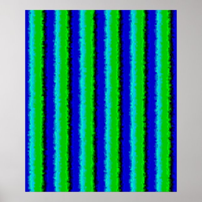 Green Blue abstract 3D rainbow pattern Poster (Framsidan)