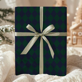 Green Blue Argyle Wrapping Paper Presentpapper