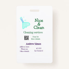 Green blue gitter clean mop add name address q r b