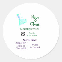 Green blue gitter clean mop add name address q r b