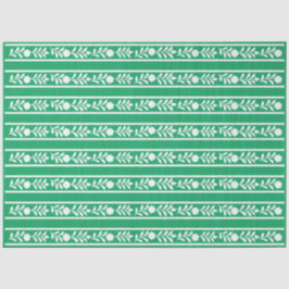 Green Bone Inlay Floral Border Decoupage Paper