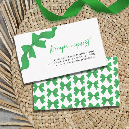 Green Bow Coquette Bröllopsfest Receptförfrågan Tilläggskort