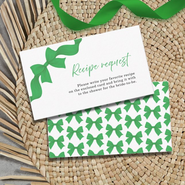 Green Bow Coquette Bröllopsfest Receptförfrågan Tilläggskort (Skapare uppladdad)