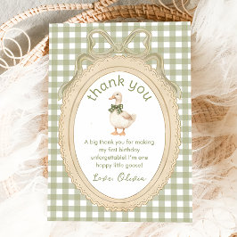 Green Bow One Silly Goose Birthday Thank You Card Tack Kort